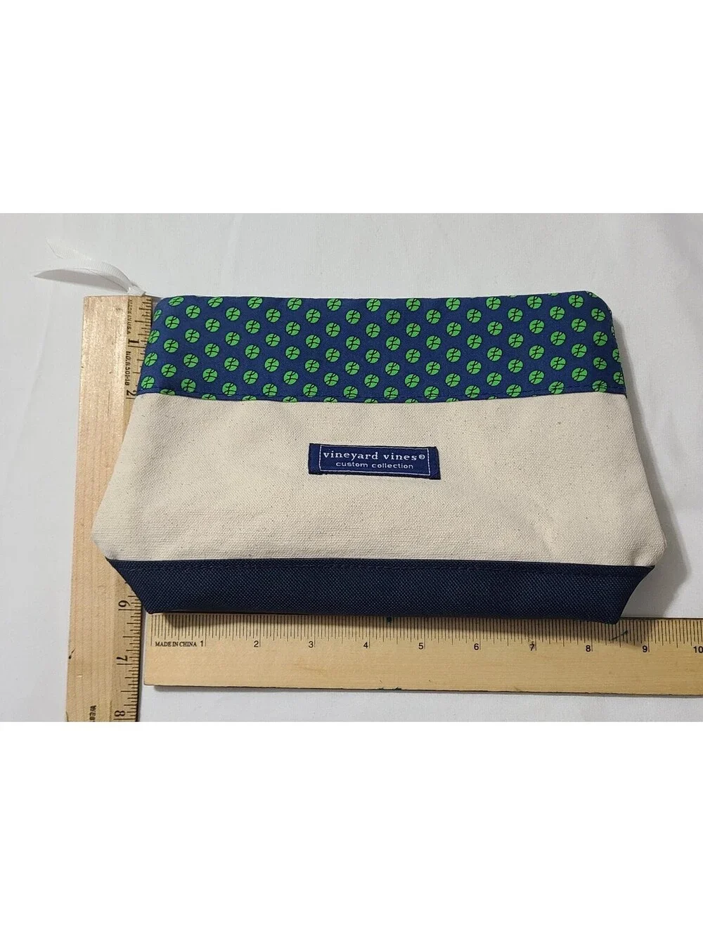 Vineyard Vines Custom Collection Canvas Cosmetic Makeup Bag 8.5x6x2.5